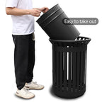 Outdoor Metal Slatted Trash Receptacle, Waste Receptacle，Commercial Trash Cans - Image 3