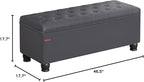 SONGMICS Storage Ottoman, Storage Bench, Tufted Entryway Bedroom Bench - Image 3