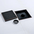 RANDOM Oil Rubbed Bronze Shower Drain Square 6 Inch Shower Floor Drain Grate & - Image 9