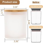 CONNOO 8 Pack 14 OZ Frosted Glass Candle Jars - Image 2