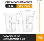 Plastic Measuring Cups 8OZ, 200 PACK Disposable Mixing Cups - Image 3