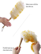 J&A Lambswool Dusters with Solid Wooden Handle, Flexible Head, Anti-Static - Image 2