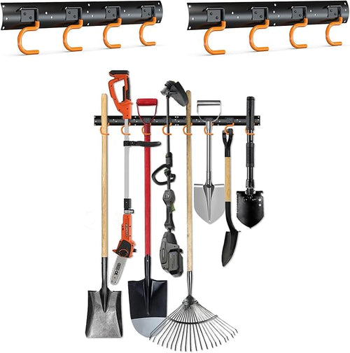 3-H 2×16" All Metal Garden Tool Organizer, Garage Tool Organizer, Broom Holder by 3-H
