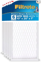 Filtrete 10x20x1 AC Furnace Air Filter, MERV 13, MPR 1900, Premium Allergen by Filtrete