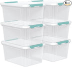 Zopnny 20 Quart Clear Latching Container Box, Plastic Storage Bin by Zopnny