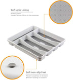 LeMuna Silverware Tray for Drawer, Plastic Cutlery Tray Kitchen Drawer Organizer - Image 4