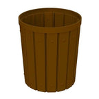 42 Gallon Slated Circle 100% Recycled Plastic Heavy Duty Outdoor Trash Can - Image 4