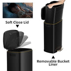 13 Gallon Trash Can with Lid, 50L Fingerprint Proof Stainless Steel Kitchen - Image 3