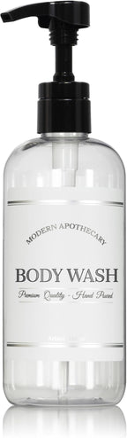 Refillable Clear PET Plastic 16 oz Body Wash Bottle by ArtanisHome
