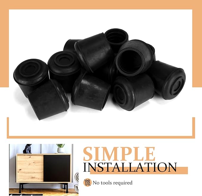 7/8" Round Rubber Chair Leg Tips Caps, Chair Leg Floor Protectors Furniture - Image 7