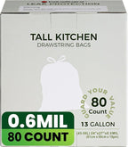 Large Trash Bag 13 Gallon Tall Drawstring 100% Post-Consumer Recycled Garbage - Image 2