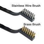 12PCS Mini Wire Brushes, Stainless Steel & Brass Brush Set, Curved Handle - Image 2