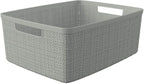 Curver Jute Decorative Plastic Organization and Storage Basket Perfect Bins - Image 3