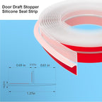 T-Shaped Door Draft Stopper, 1.37 in x 10 Ft Silicone Seal Strip - Image 2