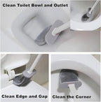 Toilet Brush with Holder Silicone Toilet Brush and Cleaning Brush - Image 6
