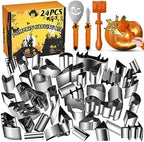 【With Hammer】Pumpkin Carving Kit Halloween, Safe and Easy Pumpkin Carving Set for Kids, DIY Stainless Steel Pumpkin Carving Tools for Halloween Decoration Jack-O-Lanterns, Gift for Halloween