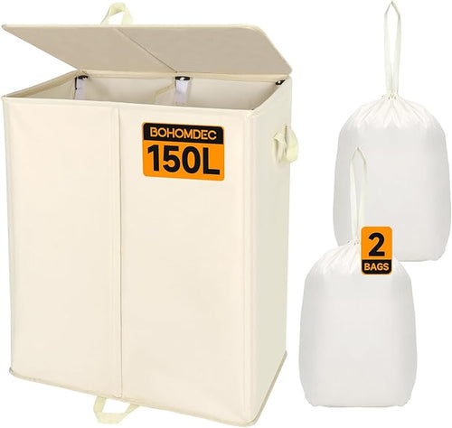 150L Double Laundry Hamper by BOHOMDEC