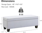 51 Inch Faux Leather Ottoman - Image 3