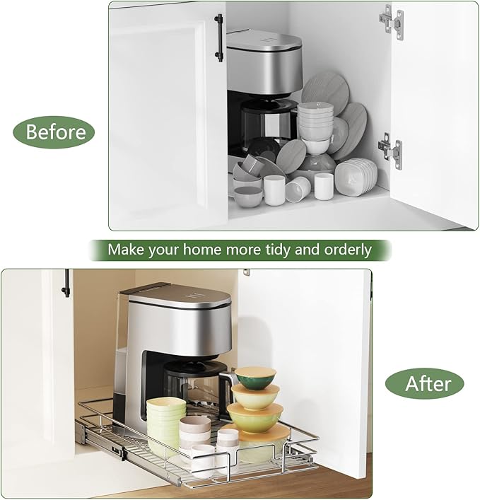 LOVMOR Pull Out Cabinet Organizer 14½" W x 21½" D, Kitchen Cabinet Pull Out - Image 7