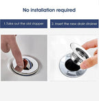 Bathroom Sink Strainer, Bathtub Drain Cover Lavatory Sink Drain Strainer Hair - Image 3