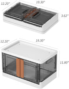 HAIXIN Storage Bins with Lids, Collapsible and Stackable Storage Bins, Plastic - Image 2