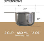 Color Up 2 Cup Measuring Cup, 480ml Stainless Steel Metal, Easy-Pour Spouts - Image 3