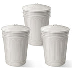 Plexon Round Trash Can 13 Gallon, Vintage Metal Outdoor Trash Can by Plexon