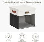 Fabric Storage Cubes with Clear Windows and Lids 11'' Foldable Storage Bins - Image 3