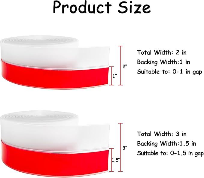 Silicone Weather Stripping, 2 inch x 20 Ft Door Draft Stopper, Window Seal Strip - Image 2