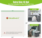 Large Trash Bags 13 Gallon Tall Drawstring 100% Post-Consumer Recycled Garbage - Image 3