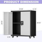 Metal Storage Cabinet with Wheels, Steel Mobile Garage Cabinets with Lockable - Image 3