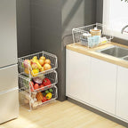 PUSDON Stackable Metal Storage Carts, Dual Use Shelf - Image 4