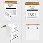 2 in 1 Trash Bag Dispenser, Double Wall Mounted, Wood Trash Bag Holder - Image 6