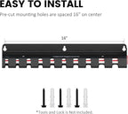 UNITEDPOWER Pry Bar Holder, Lockable Wall Mount Storage Rack Organizer - Image 6