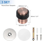 PATIKIL 3Set Round Door Stoppers, 46mm Stainless Steel Door Stop Doorstop Wedge - Image 2