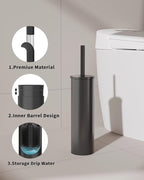Toilet Brush and Holder Set, Stainless Steel Toilet Bowl Brush - Image 3
