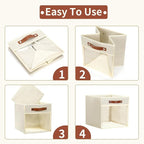 HNZIGE Fabirc Storage Cubes Bin 13x15x13 Clear Storage Cube, 4 Pack Foldable - Image 7