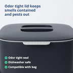 Blue Ginkgo Kitchen Compost Bin – Filter-Free, Odor-Tight Countertop Food Waste - Image 4