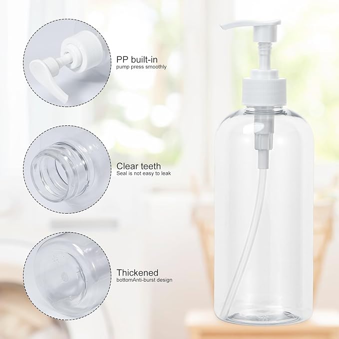 Yebeauty Pump Bottle Dispenser, 3 Pack 17oz/500ml Dish Lotion Soap Dispenser - Image 3