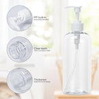 Yebeauty Pump Bottle Dispenser, 3 Pack 17oz/500ml Dish Lotion Soap Dispenser - Image 3