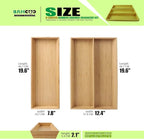 2-Piece V-Shaped Bamboo Drawer Organizer - Image 2