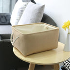 TheWarmHome Decorative Basket Rectangular Fabric Storage Bin Organizer Basket - Image 3