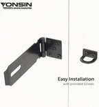 5" Door Padlock Safety Hasp Latch 2 Pcs, Door Hasp Clasp Lock Gate Shed Hasp - Image 3