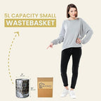 Escenzy Modern Bathroom Trash Can Mosaic Glass 6L | Decorative Small Garbage - Image 2