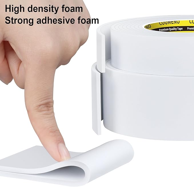 Single-Sided Adhesive White Foam Tape, 1inX9.84FT Single-Sided Sealing Foam pad - Image 5