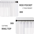 Tollpiz Sheer Door Curtains Closet Linen Textured Curtain Sheers Doorway Light - Image 5