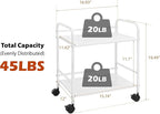 SunnyPoint 2-Tier Metal Rolling Utility Cart – Mobile Storage Shelf - Image 6