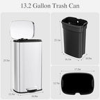AthLike Trash Can, Stainless Steel Kitchen Garbage Can, Step Waste Bin - Image 2
