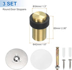 PATIKIL 3Set Round Door Stoppers, 60mm Stainless Steel Door Stop Doorstop Wedge - Image 2