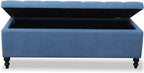 Storage Ottoman 50.2 Inches Upholstered Fabric Storage Ottoman Bench，Button - Image 6